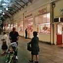 This photo from September 1999 shows some of the 20 plus shops contained within Butchers Row. Prices, B.& J. Ballards, Craigs and Mr. Meats shops are prominent in this photo.