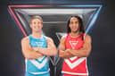 Wesley Male (right), an admin officer from Leeds, made the final of BBC One's Gladiators (Photo: BBC / James Stack / © Hungry Bear Media Ltd)