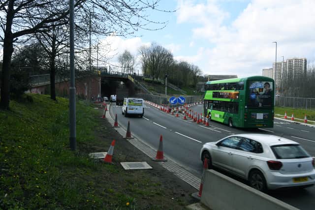 Lane closures both inbound and outbound remain in place along the A58 Armley Gyratory.