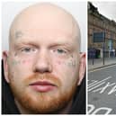 Phillips attacked the man on Duncan Street having followed him from a nightclub. (pics by WYP and Google Maps)