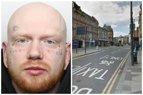 Phillips attacked the man on Duncan Street having followed him from a nightclub. (pics by WYP and Google Maps)