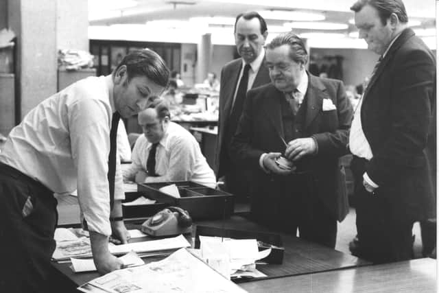 Leslie Parkin, pictured at the Yorkshire Evening Post's former Wellington Street offices in the newsroom.