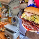 Inside Silver's Deli, located in Bramley. Pictured on the right is one of their sandwiches. Photo: Silver's Deli
