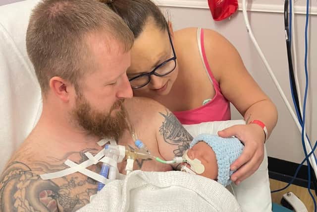Dale Barker and Laura Hicklin were devastated by the loss of their newborn baby boy Toby.