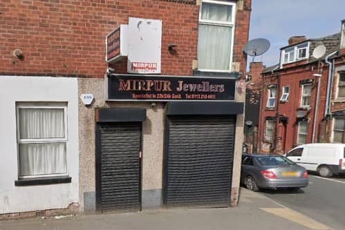 Mirpur Jewellers in Harehills was broken into by armed robbers. Photo: Google