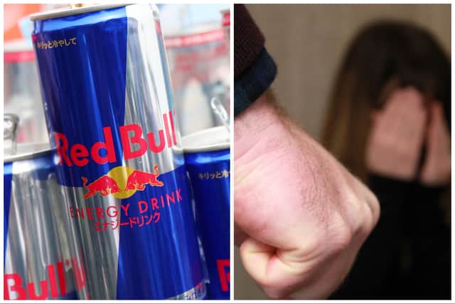 Kitson attacked his ex, punching her then hitting her with a Red Bull can. (pics by Getty / National World)