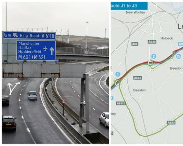 Road closures will be implemented on the M621 between Junction 2 (Elland Road) and 2a (Cemetery Road). Pictures: National World/National Highways