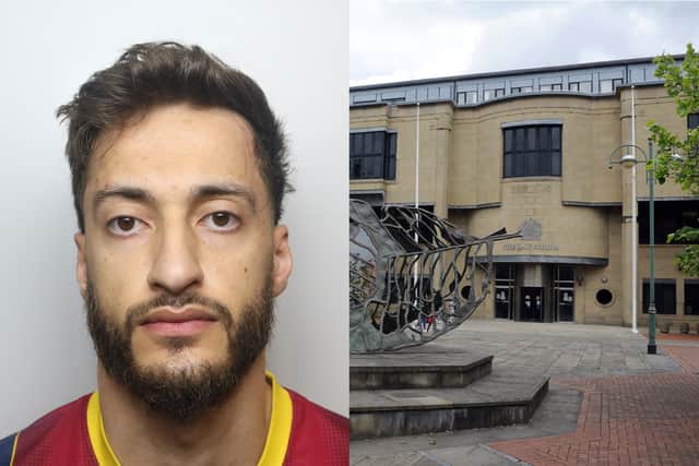 Abdullah Mhana of Hirst Lodge Court, Bradford, admitted to 17 offences at Bradford Crown Court (Photo by WYP/National World)