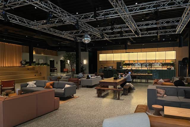 The co-working space on Leeds Dock features the attractive Fearns bar and kitchen. Photo: National World.
