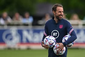 Gareth Southgate, launched the campaign’s Public Appeal, breaking ground on its ambitious new project, ‘THE BUILD’. Picture: AFP via Getty Images