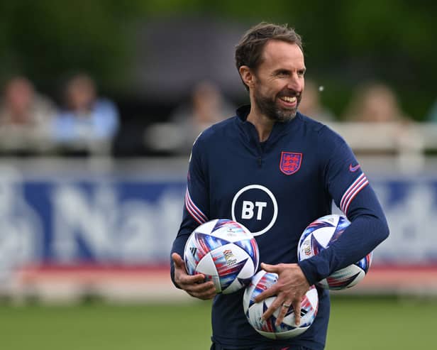 Gareth Southgate, launched the campaign’s Public Appeal, breaking ground on its ambitious new project, ‘THE BUILD’. Picture: AFP via Getty Images