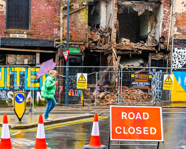 Leeds City Council has confirmed that work is set to start on dismantling a collapsed building on Kirkgate after it came crashing down on April 12. Photo: James Hardisty.