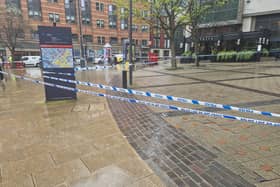 A police scene was put in place in Leeds city centre as a search for the victim was launched. Photo: National World.