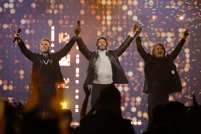 Take That returns to Leeds this week for a record breaking four nights at First Direct Arena.  (Photo by John Phillips/Getty Images for The National Lottery)