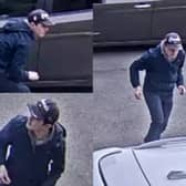 Police are looking for a man after a series of racially aggravated criminal damage offences. Photo: West Yorkshire Police.