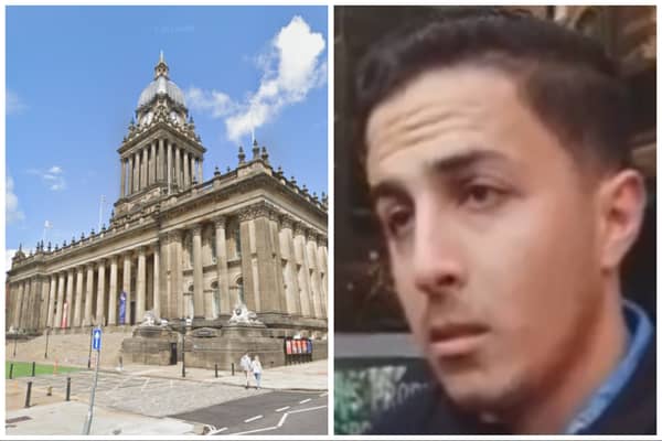 Mohammed Ali arranged to meet a young girl outside Leeds Town Hall with an intention of having sex with her. (pics by Google Maps / Predator Exposure)