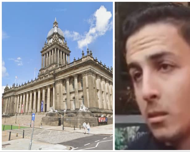 Mohammed Ali arranged to meet a young girl outside Leeds Town Hall with an intention of having sex with her. (pics by Google Maps / Predator Exposure)