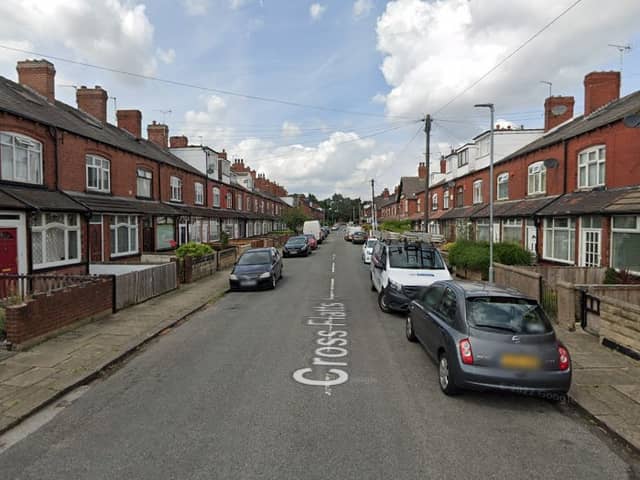 The attack happened on Cross Flatts Place in Beeston on Saturday morning
