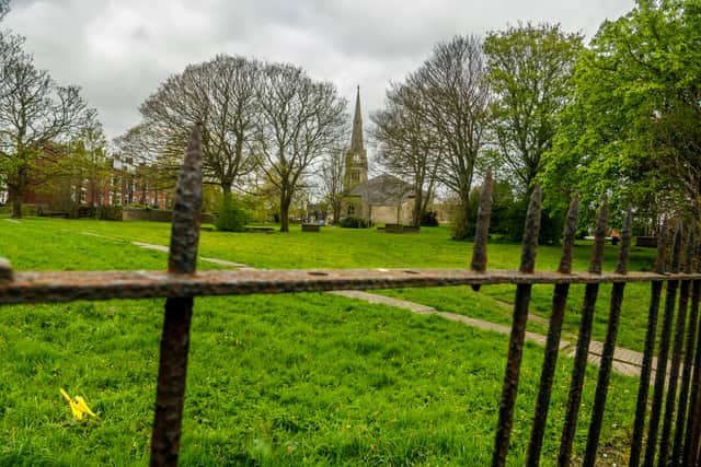 A man has been found in a park in Bramley just off Hough Lane.