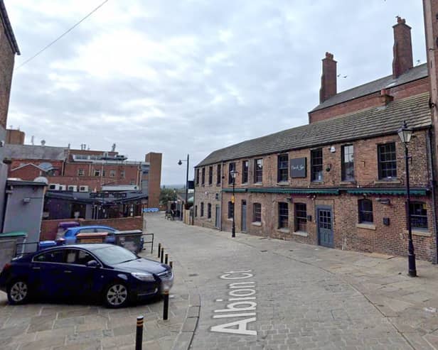 Police have launched an appeal over an assault that happened in Albion Court, Wakefield, on Monday April 15. Photo: Google Street View of the area