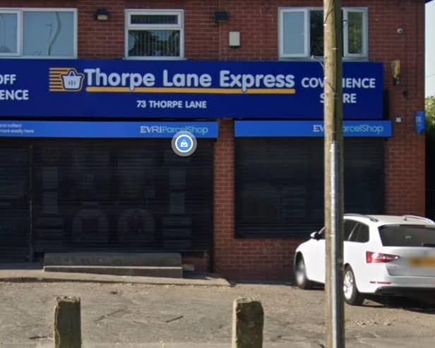 The shop on Thorpe Lane was left "covered in blood" after the sustained attack by Roden. (pic by Google Maps)