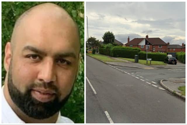Mr Razzaq died at the scene of the crash caused by Abid in his speeding VW Golf. (pics by WYP / Google Maps)