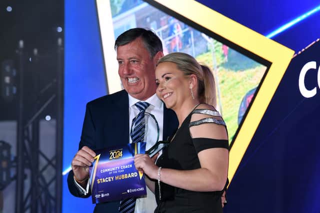 Community coach winner Stacey Hubbard at the Leeds Sports Awards 2024 at the Centenary Pavilion, Elland Road (Photo by Jonathan Gawthorpe) 