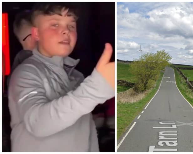 Ellis Lockley, 14, died from injuries sustained in the collision on Tarn Lane, Keighley. Pictures: WYP/Google