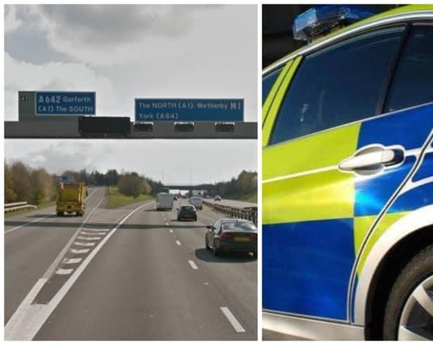 Paxton led police on a chase along the M1 before he turned off and crashed in Garforth. (pics by Google Maps / National World)