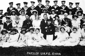 The choir of Farsley United Methodist Free Church. Year unknown.