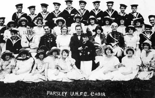 The choir of Farsley United Methodist Free Church. Year unknown.