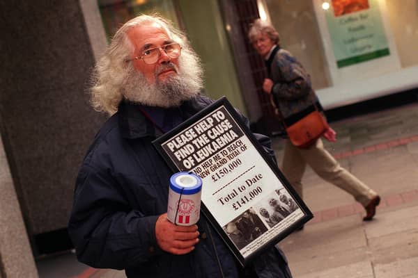 Danny Freeman pictured fundraising outside Marks & Spencer in the city centre in October 1998.