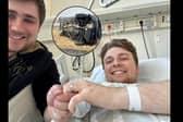 Zak Nelson, 28, and Elliot Griffiths, 26 got engaged in their hospital beds after nurses reunited them in intensive care.