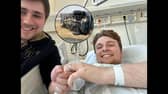 Zak Nelson, 28, and Elliot Griffiths, 26 got engaged in their hospital beds after nurses reunited them in intensive care.