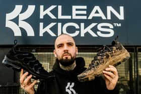 Nick Thompson, owner of Klean Kicks, Osmondthorpe, a company that cleans and repairs trainers and shoes. Photo: James Hardisty 