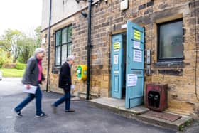 Voters arriving at St Edmund's Parish Church Hall, Lidgett Park Road in Roundhay, where voters were able to cast their vote until 10pm today (Photo by James Hardisty/National World)