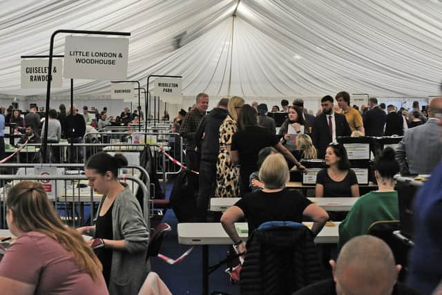 Counting has been underway for the Leeds City Council elections since this morning (May 3). Photo: Steve Riding.
