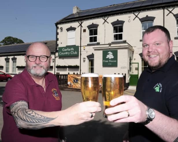 Mark Dobson (left) and Danny Wilson, steward at Garforth Country Club, are busy preparing for the ale festival which will take place later this month. (pic by National World)