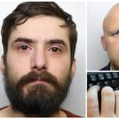 Joseph Hutchinson (left) was jailed today after being caught downloading images for a second time, and for blackmailing former Wakefield teacher Gareth Mellor (top right) who was also caught searching for abuse images online. (pics by WYP / NCA / National World)