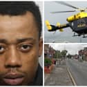 Anderson-Browne (pictured) took off at speed along Cardigan Road, and was driving so fast the police helicopter was needed to keep him in view. (pics by WYP / National World / Google Maps)