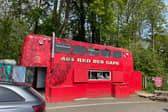 The A64 Red Bus Café is hard to miss when driving down the A road.