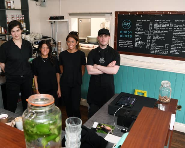Staff at Muddy Boots cafe in Harewood, which has been named one of the most expensive neighbourhoods in Leeds to live in. Photo: Bruce Rollinson