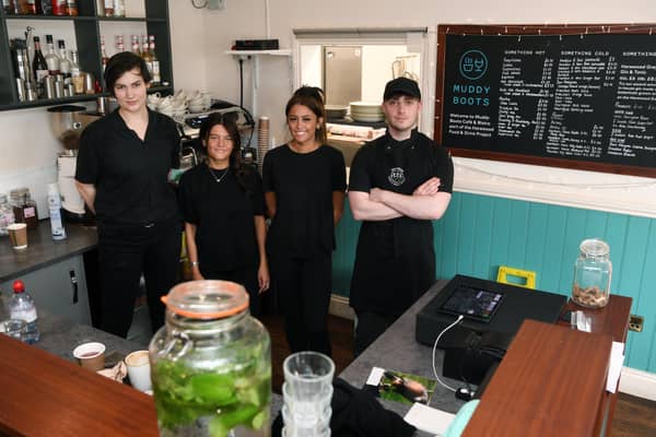 Staff at Muddy Boots cafe in Harewood, which has been named one of the most expensive neighbourhoods in Leeds to live in. Photo: Bruce Rollinson
