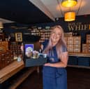 Owner Ali Arnison inside her candle shop Box of Whiffs in Springfield Mills, Farsley. Photo: Bruce Rollinson