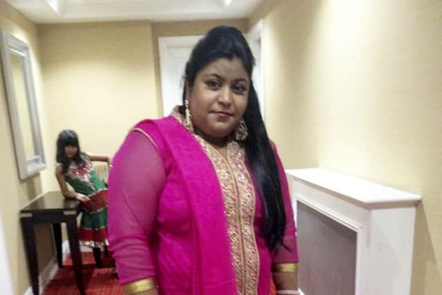 Soneeta pictured before weight loss. She shed the pounds and dropped from a size 22 to a size 16 after ditching the sweet treats for healthy, home made curries. (Photo by Soneeta Bondhi / SWNS)