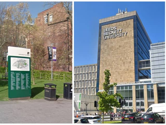University of Leeds and Leeds Beckett University both dropped in the 2025 Complete University Guide standings. Picture: Google