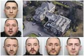 The gang were jailed for their part in the £450,000 operation at the old Moorfield House home. Pictured Gjorka (top left), Teta (middle) and bottom (l-r) Qerfozi, Deda, Marku and Markeci. (pics by WYP / Google Maps) 