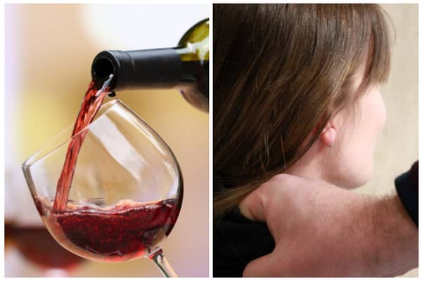 Baxter lashed out at his partner when she poured the dregs of a bottle of wine over him as he was drunk and asleep at midday. (pics by National World)