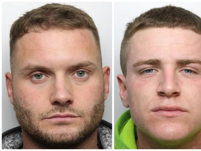 Turner (left) and Hayes were both jailed for the petrol bomb attack on Turner's ex girlfriend's car parked on her family's driveway. (pics by WYP)
