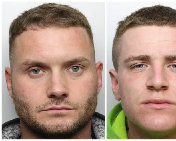 Turner (left) and Hayes were both jailed for the petrol bomb attack on Turner's ex girlfriend's car parked on her family's driveway. (pics by WYP)
